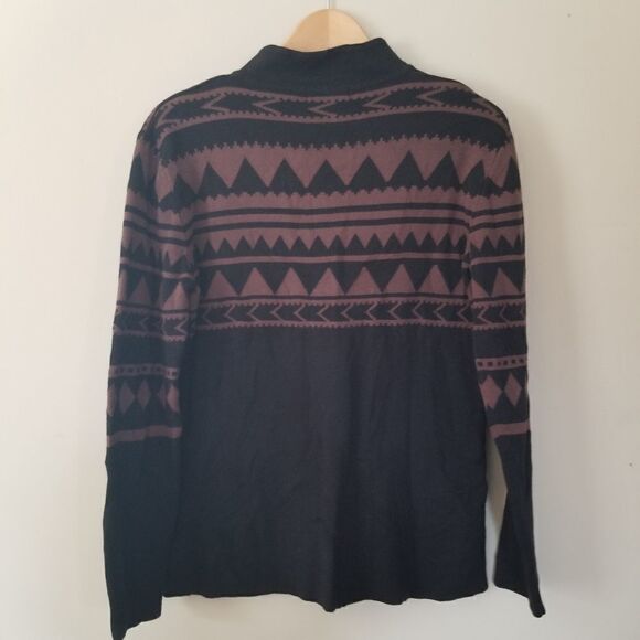 𝅺Neve Quarter Zip Pullover Aztec Southwestern Design Sweater. Size Large - Picture 6 of 7